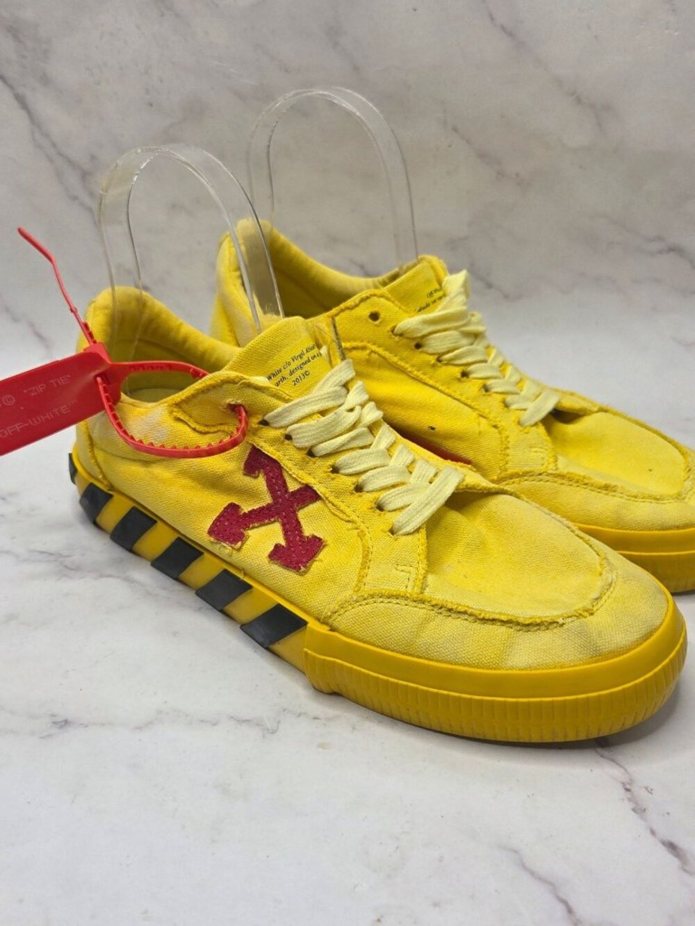 Off-White Virgil Abloh Vulcanized Yellow Low-Top Sneakers *READ* Men's 8 (41)